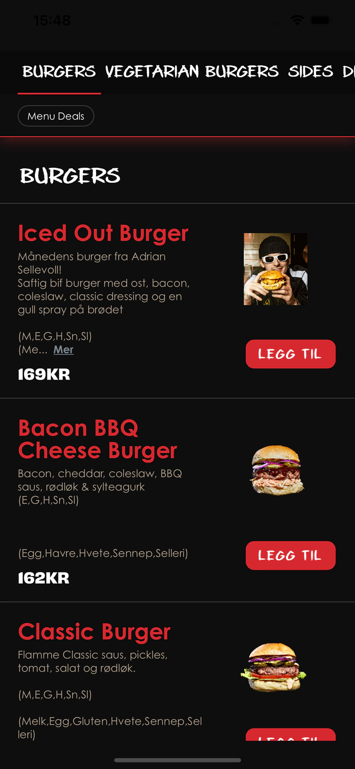 Ảnh chụp màn hình ứng dụng Flamme Burger từ App Store