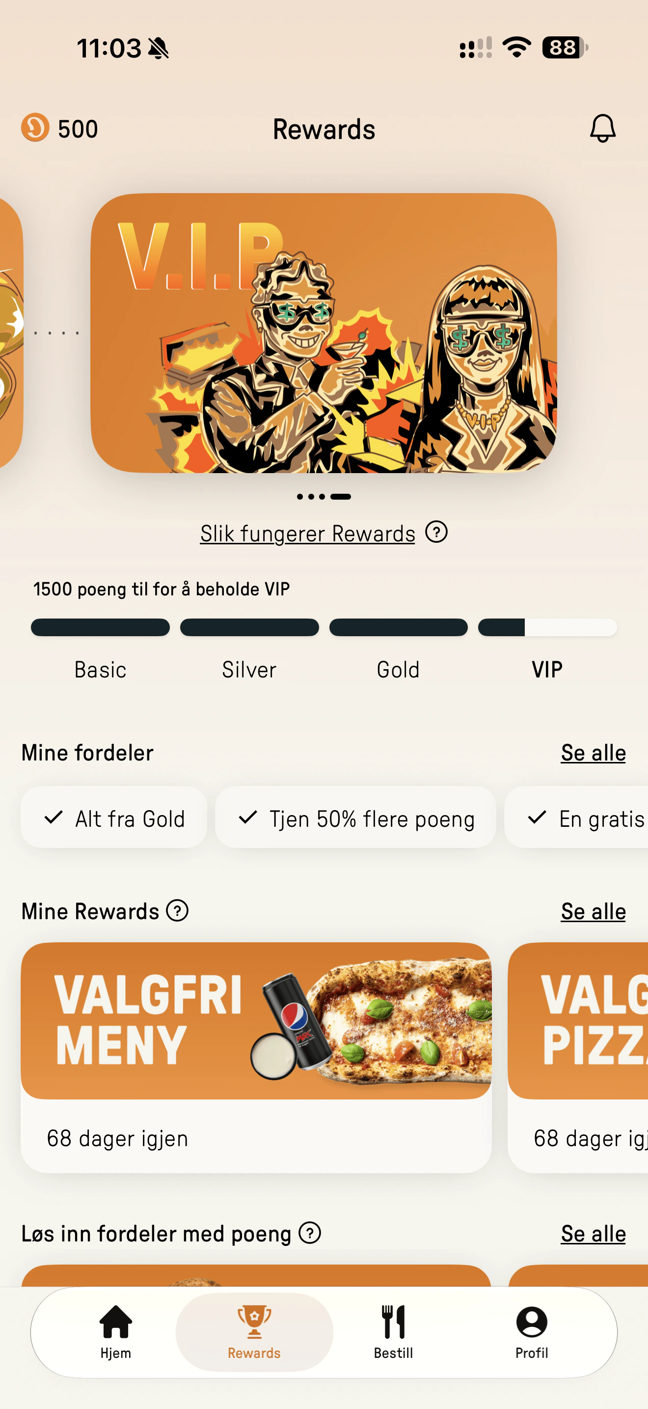 DIGG VIP giver alle fordelene fra Gold og 50% flere point
